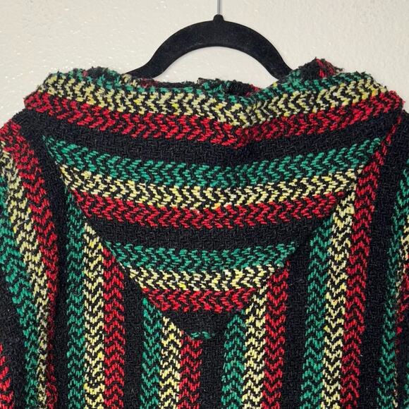 Baja Joe Mexican Baja Hoodie Sweater Pullover Rasta Red yellow green unisex MED - Picture 15 of 15
